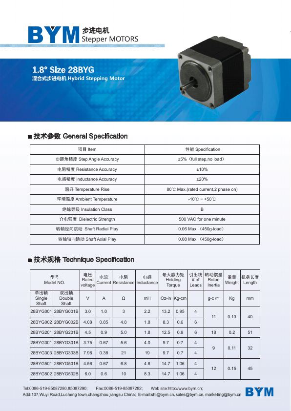 28BYG · 1.8° catalog page 76